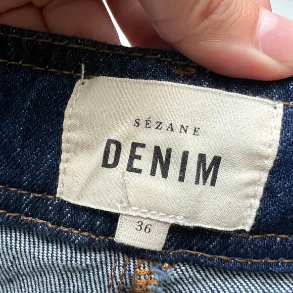 Sezane Dark Blue Flare & Wide Leg Jeans - Picture 5 of 7